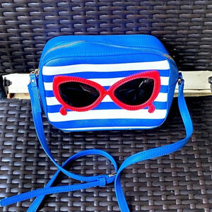 Kate Spade Sunglasses Blue & White Shoulder/Cross Body Bag